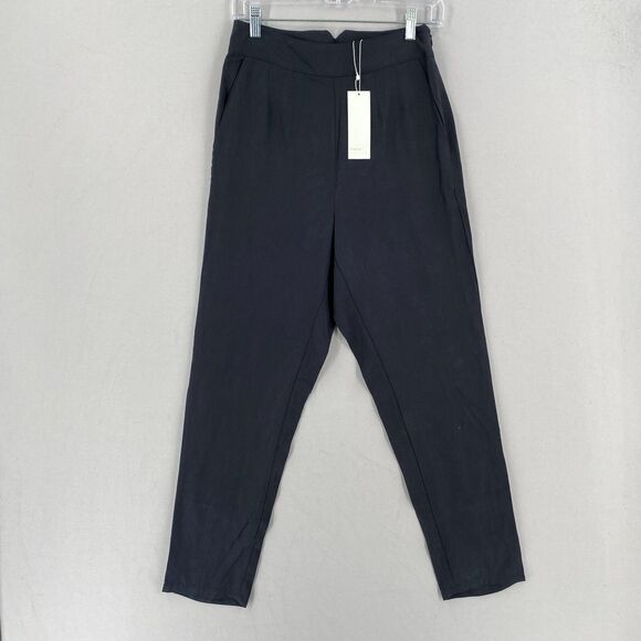 NWT Vince Silk Blend Trouser Pants Womens Size XS Black High‎ Rise NWT - Picture 1 of 3